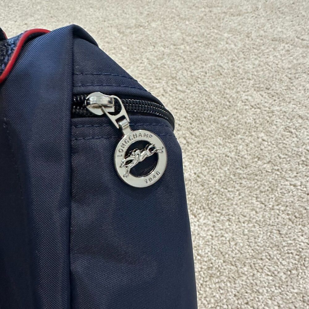 Longchamp Le Pliage Nylon Club Mini Backpack in Navy/Red - Picture 4 of 10